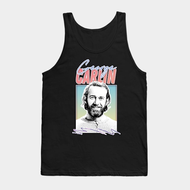 George Carlin / Retro Aesthetic Fan Art Design Tank Top by DankFutura